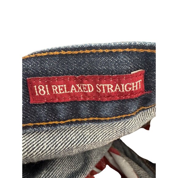 Lucky Brand 181 Relaxed Straight Mens Jeans Size 36x32 Dark Wash 100% Cotton Den - Picture 5 of 6